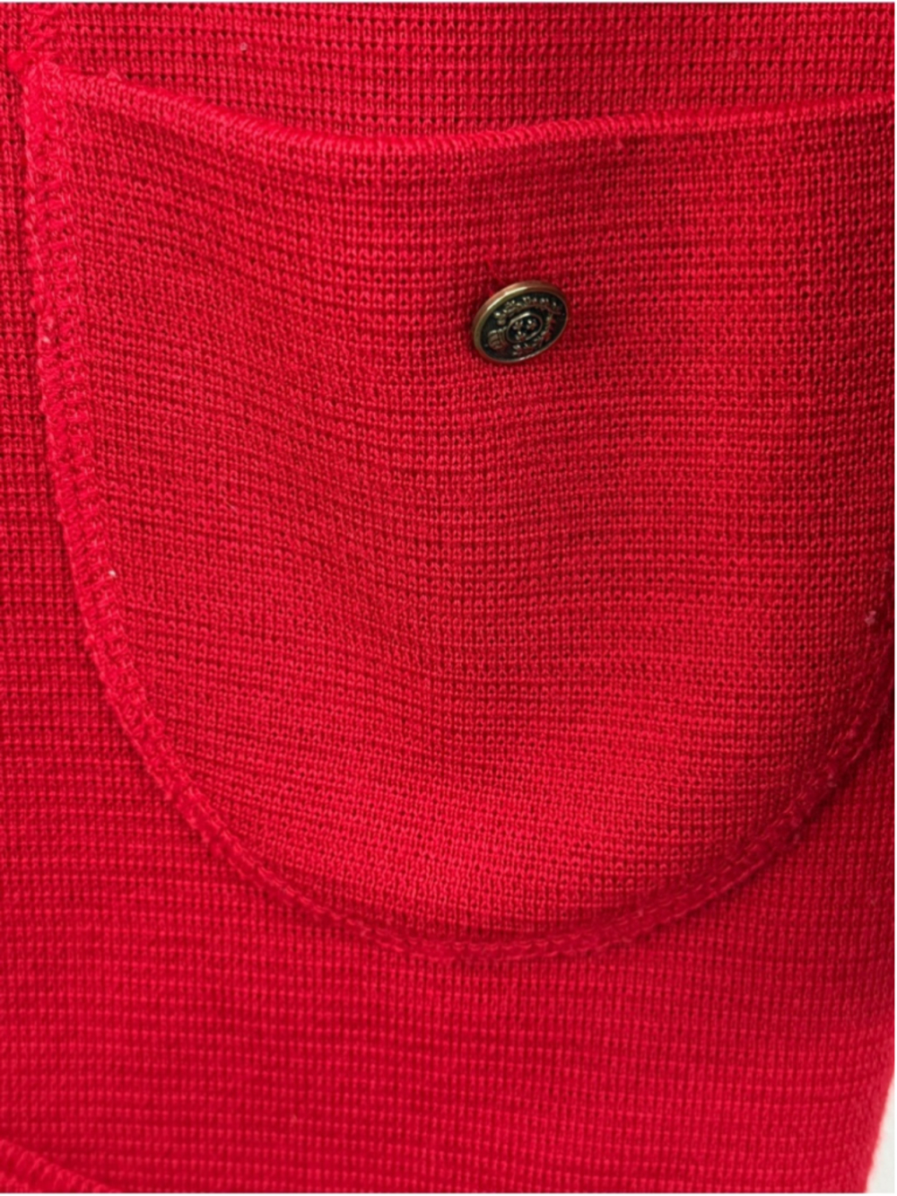 VTG 80s 90s French made wool blend boxy oversized red longline cardigan sweater - Picture 9 of 13